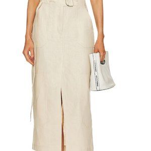 The Linen Cargo Midi Skirt - Grlfrnd